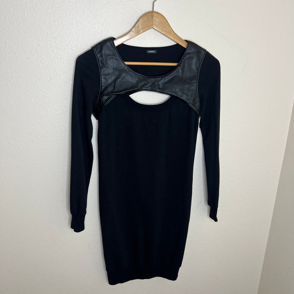Monrow Black Long Sleeve Supima Dress XS
